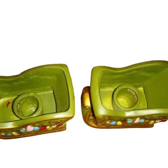 Vintage Napcoware Christmas Sleigh & 2 taper candle holders  X-8382 Japan - Picture 4 of 6